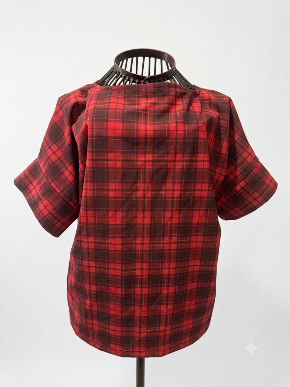 Albion Fit - Boss Tee - Frasier Plaid - Red Tartan - Short Sleeve Extra Small XS